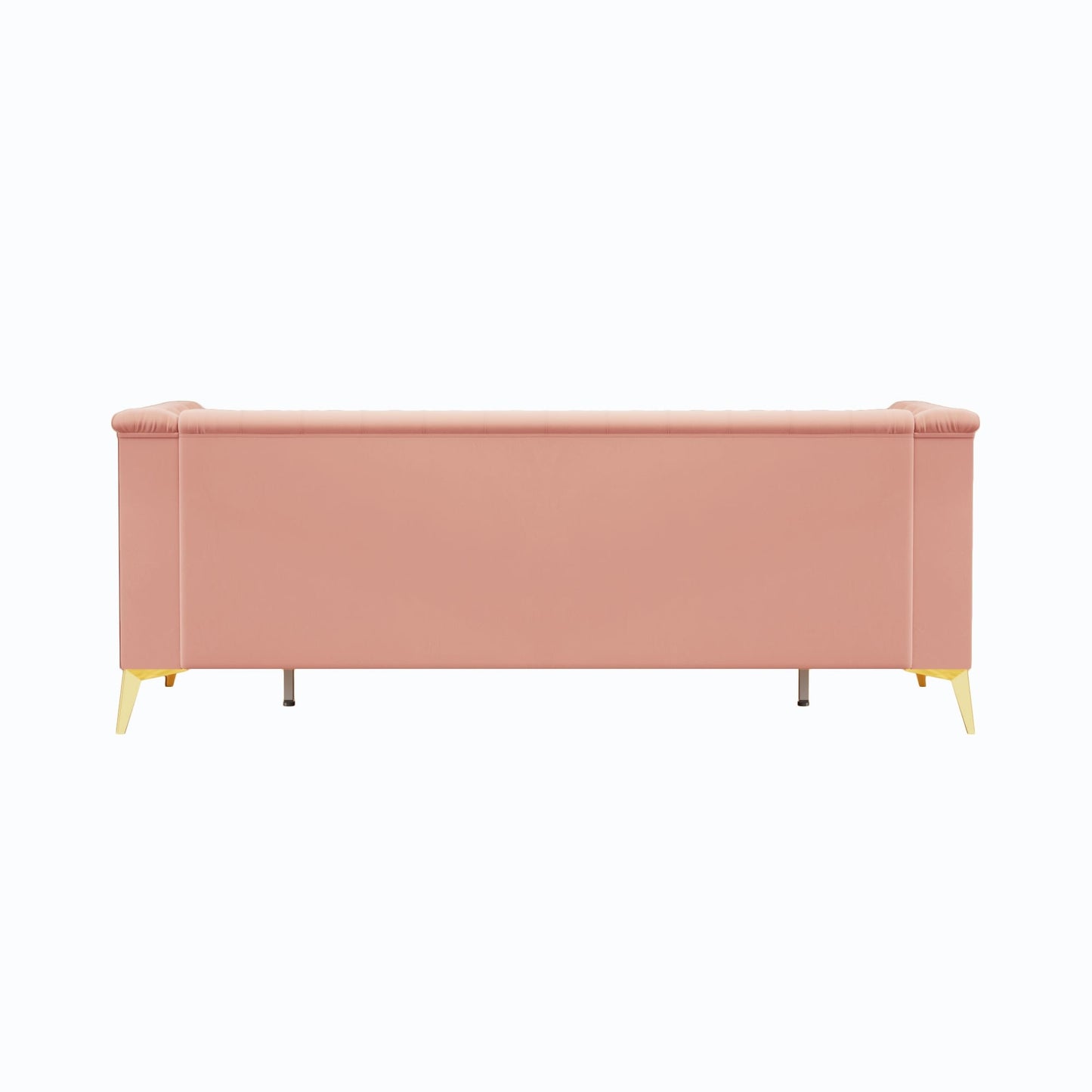 Canapé 3 places moderne en velours de 82 pouces avec design capitonné et pieds en métal doré
