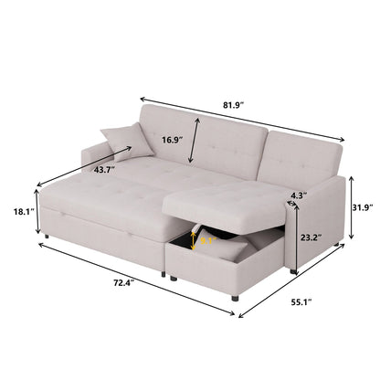 Canapé-lit et chaise longue réversibles de 82 po de large