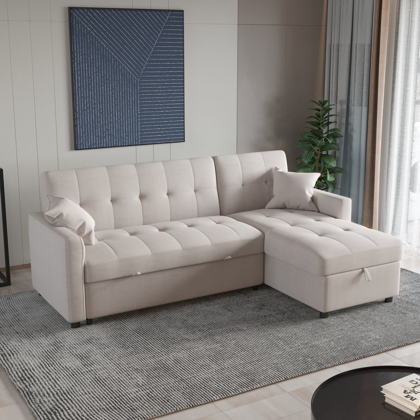Canapé-lit et chaise longue réversibles de 82 po de large