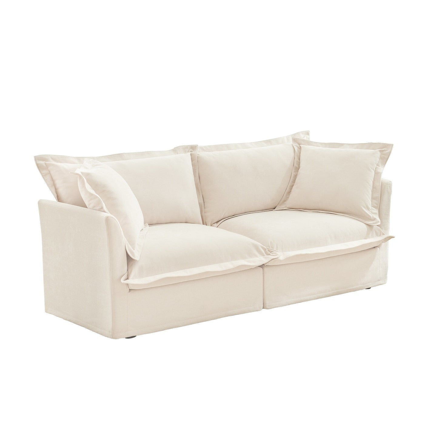 Canapé modulaire 3 places en chenille 83,4 po avec housses amovibles et lavables, capacité de 136 kg