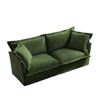 Canapé modulaire 3 places en chenille 83,4 po avec housses amovibles et lavables, capacité de 136 kg