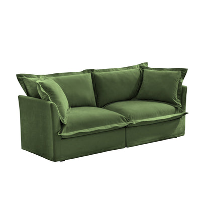 Canapé modulaire 3 places en chenille 83,4 po avec housses amovibles et lavables, capacité de 136 kg
