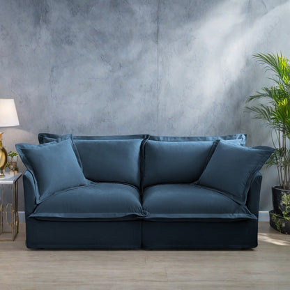 Canapé modulaire 3 places en chenille 83,4 po avec housses amovibles et lavables, capacité de 136 kg
