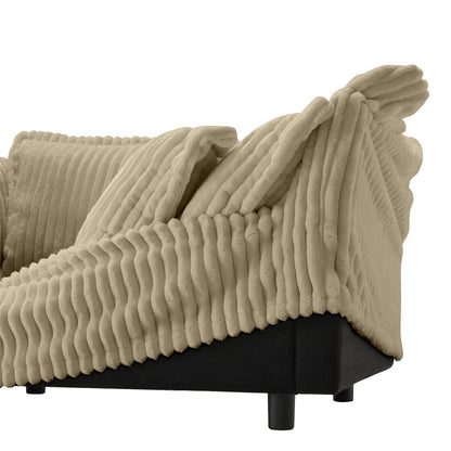 Canapé 2 places en velours côtelé 83,4" avec grands coussins pour le salon
