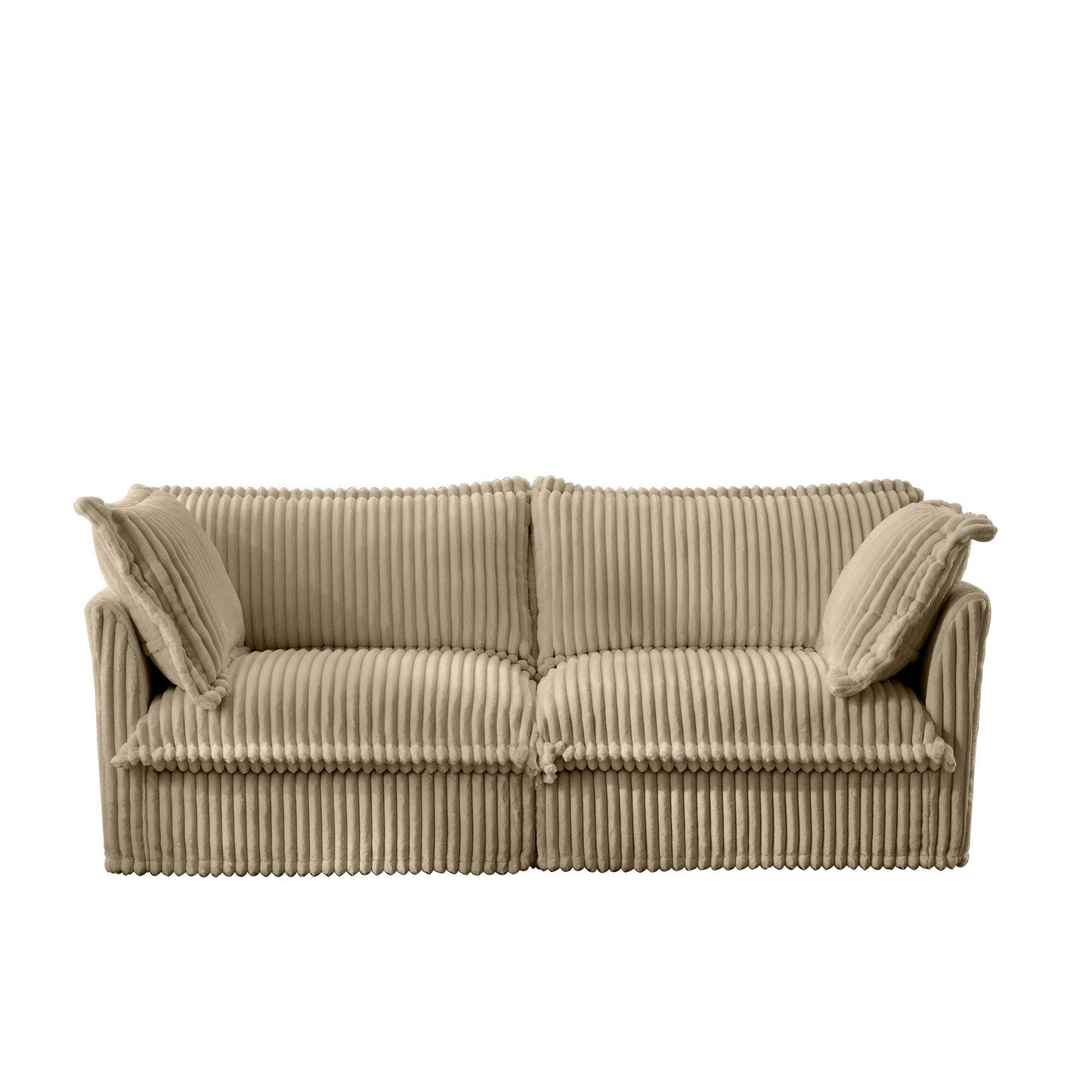 Canapé 2 places en velours côtelé 83,4" avec grands coussins pour le salon