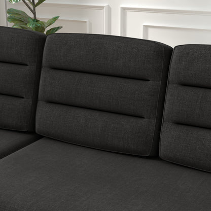Canapé-lit convertible 3 places en polyester de 83,5 pouces avec lit gigogne, fauteuil inclinable avec rangement, porte-gobelet et poches latérales