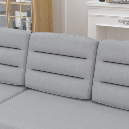 Canapé-lit convertible 3 places en polyester de 83,5 pouces avec lit gigogne, fauteuil inclinable avec rangement, porte-gobelet et poches latérales