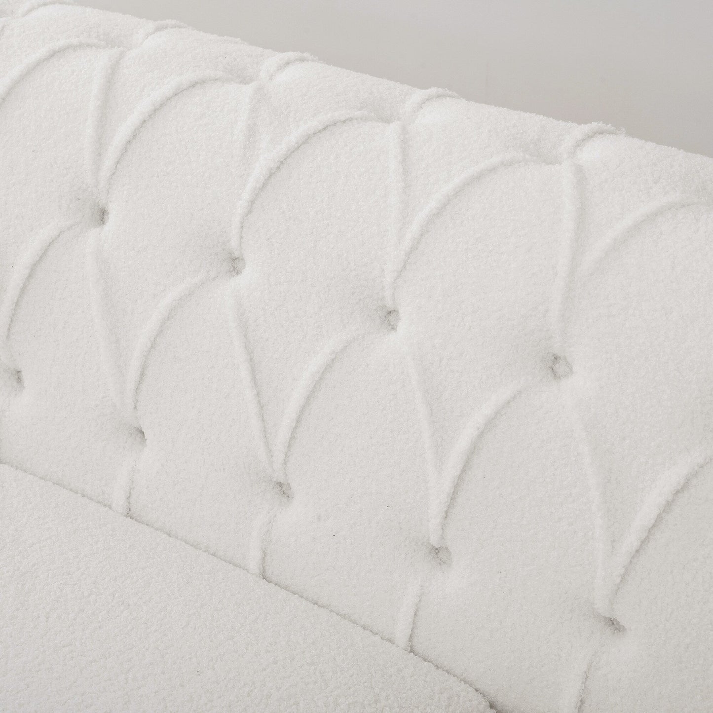 Canapé 3 places en cuir PU 83,66 pouces avec accoudoirs carrés et coussins amovibles, support à ressorts ensachés et garniture cloutée