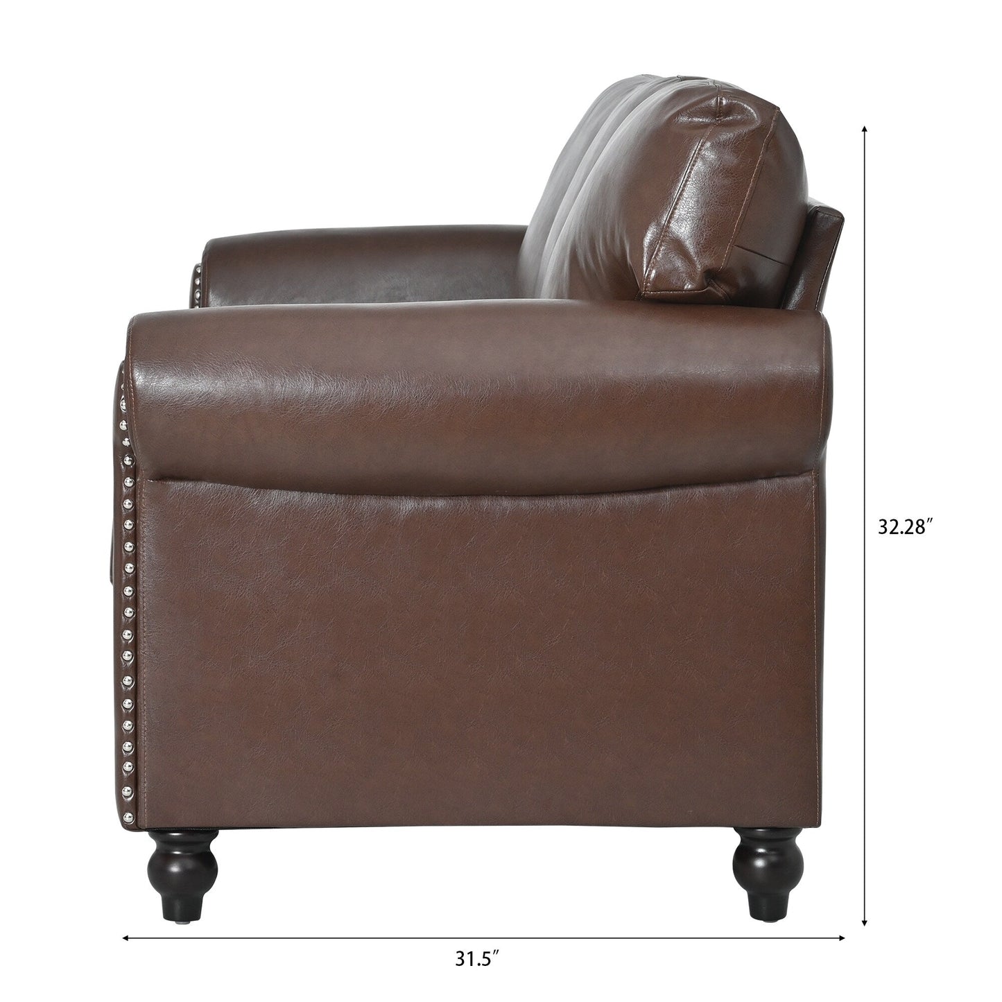 Canapé 3 places en tissu à accoudoirs enroulables, assise à ressorts ensachés, dossier en mousse PP et structure en bois massif (83,86 €)