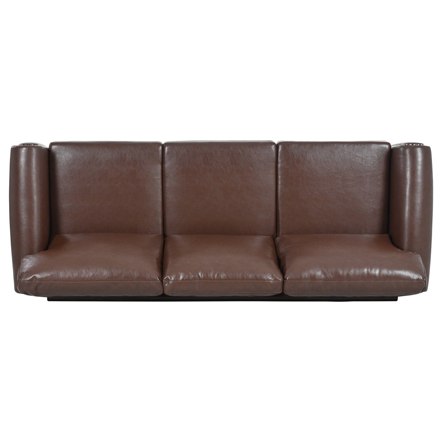 Canapé 3 places en tissu à accoudoirs enroulables, assise à ressorts ensachés, dossier en mousse PP et structure en bois massif (83,86 €)