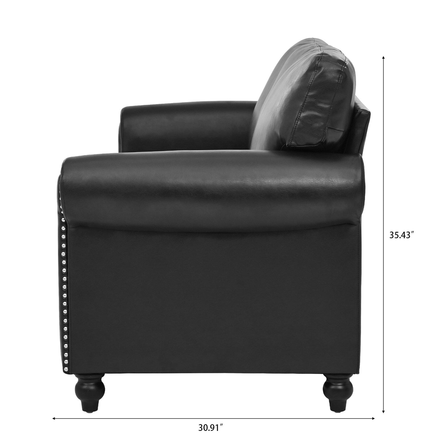 Canapé 3 places rembourré avec clous et pieds en bouleau pour salon (83,86 €)