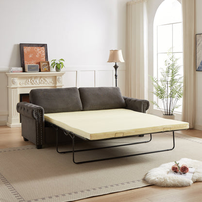 Canapé-lit convertible 2 en 1 3 places en polyester avec matelas pliable pour salon