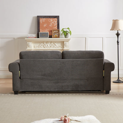Canapé-lit convertible 2 en 1 3 places en polyester avec matelas pliable pour salon