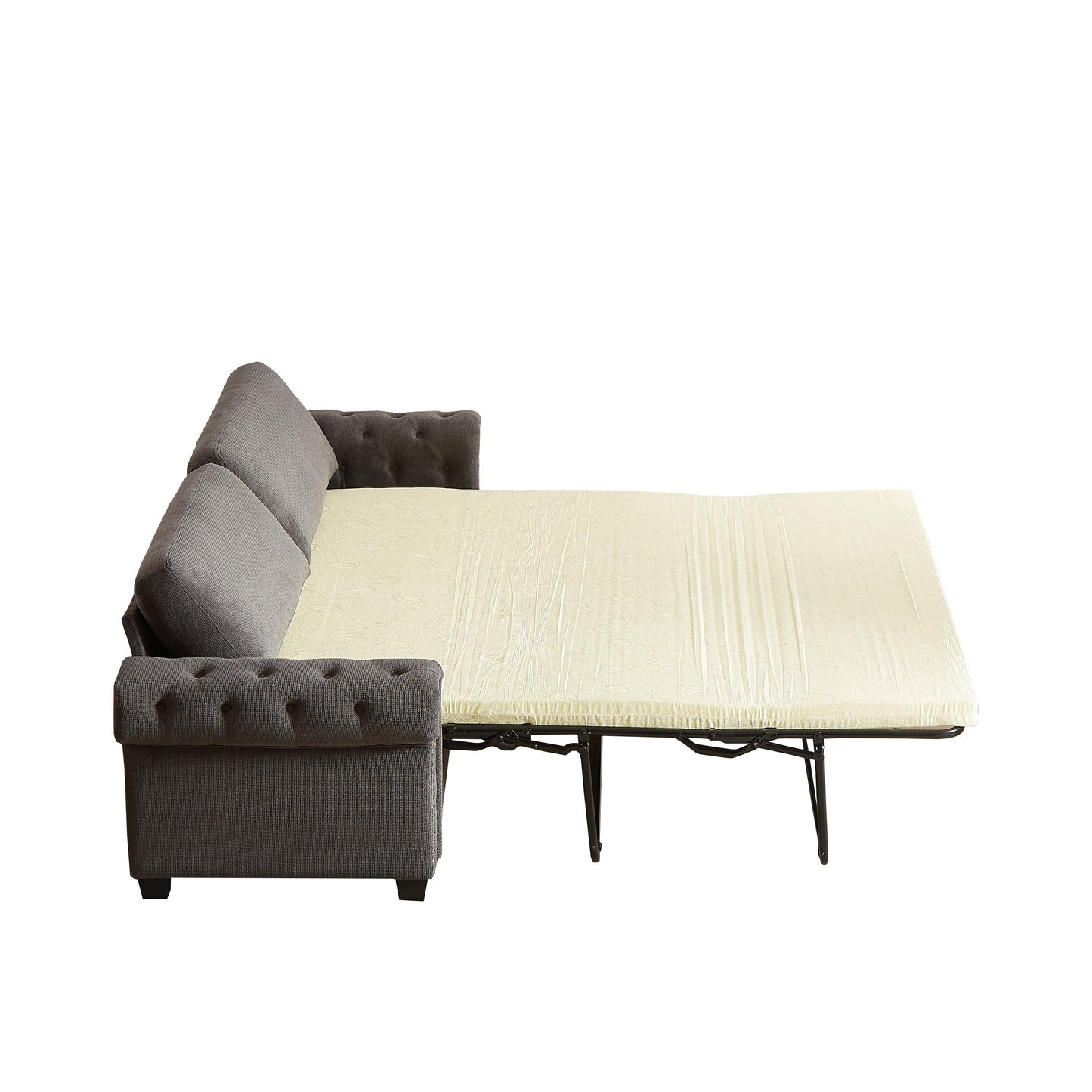 Canapé-lit convertible 2 en 1 3 places en polyester avec matelas pliable pour salon
