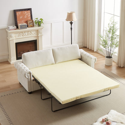 Canapé-lit convertible 2 en 1 3 places en polyester avec matelas pliable pour salon