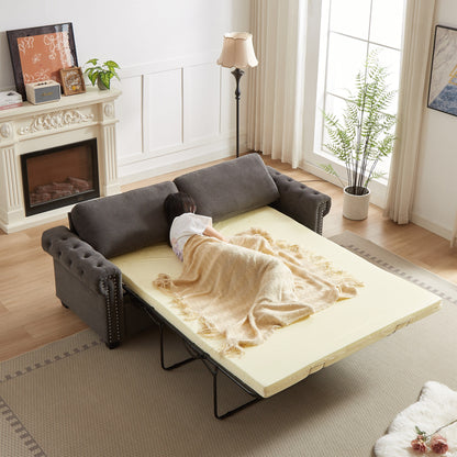 Canapé-lit convertible 2 en 1 3 places en polyester avec matelas pliable pour salon