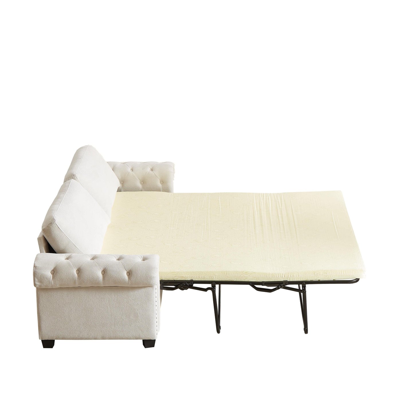 Canapé-lit convertible 2 en 1 3 places en polyester avec matelas pliable pour salon