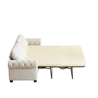 Canapé-lit convertible 2 en 1 3 places en polyester avec matelas pliable pour salon