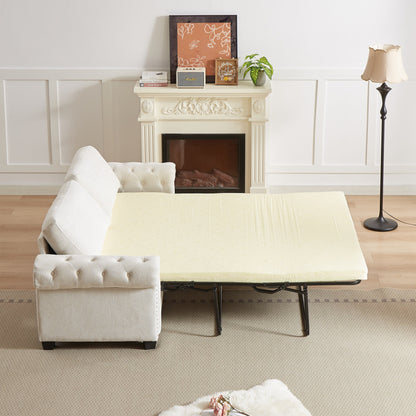 Canapé-lit convertible 2 en 1 3 places en polyester avec matelas pliable pour salon