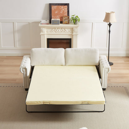 Canapé-lit convertible 2 en 1 3 places en polyester avec matelas pliable pour salon
