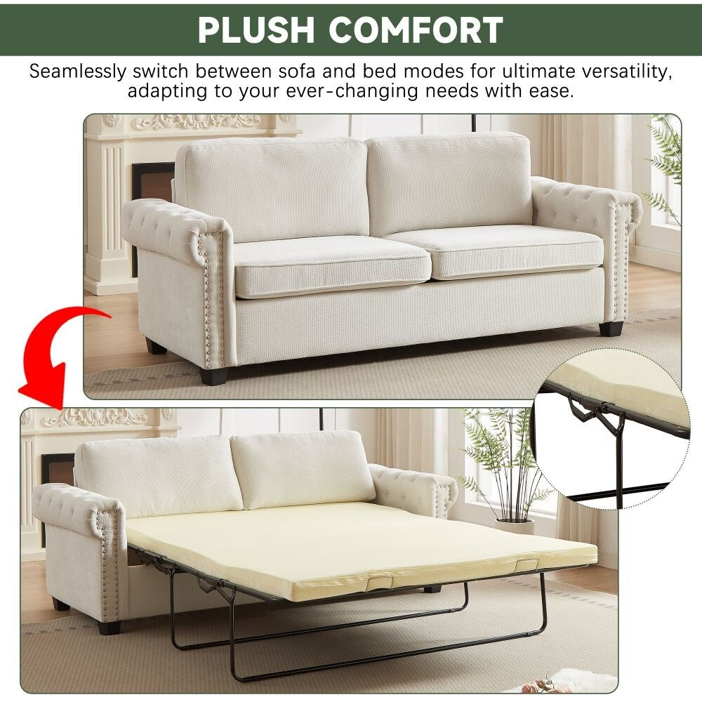 Canapé-lit convertible 2 en 1 en polyester de 83,8 po