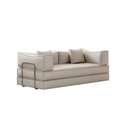 Canapé-lit convertible rembourré 83 en velours côtelé, futon pliable avec 2 oreillers