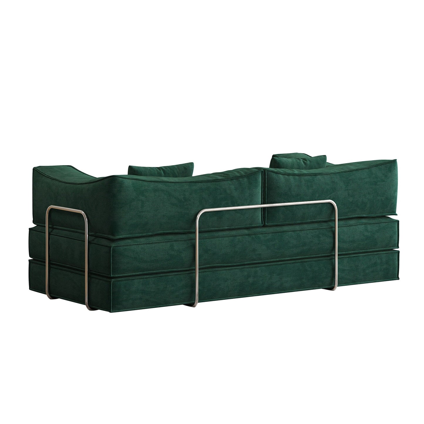 Canapé-lit convertible rembourré 83 en velours côtelé, futon pliable avec 2 oreillers
