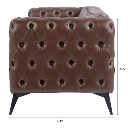 Canapé 3 places traditionnel en polyuréthane à accoudoirs carrés, avec coussins amovibles, assise à ressorts ensachés et base traîneau en fer, modèle 84.06