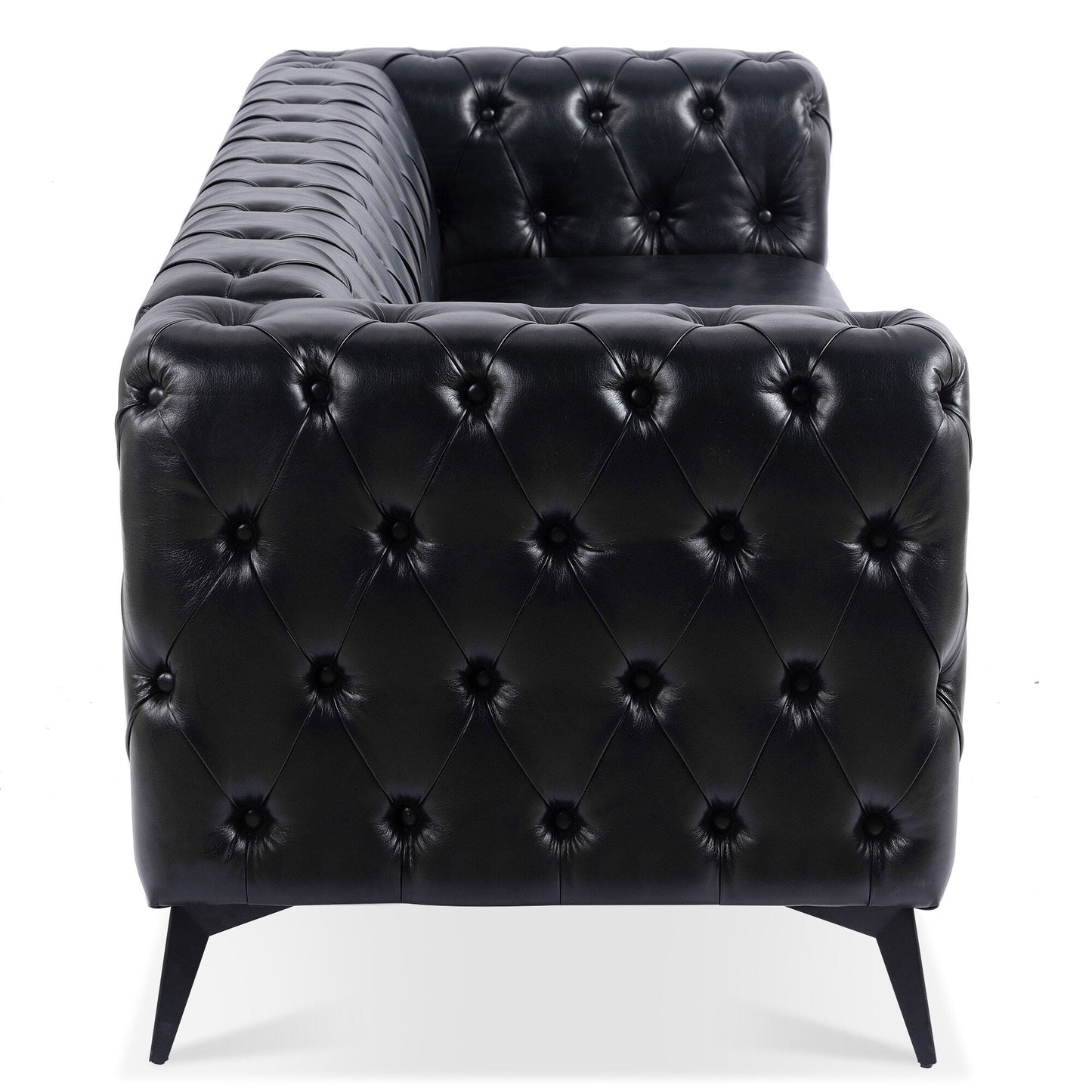 Canapé 3 places traditionnel en polyuréthane à accoudoirs carrés, avec coussins amovibles, assise à ressorts ensachés et base traîneau en fer, modèle 84.06