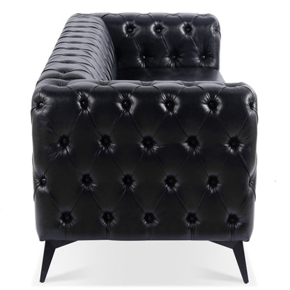 Canapé 3 places traditionnel en polyuréthane à accoudoirs carrés, avec coussins amovibles, assise à ressorts ensachés et base traîneau en fer, modèle 84.06