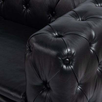 Canapé 3 places traditionnel en polyuréthane à accoudoirs carrés, avec coussins amovibles, assise à ressorts ensachés et base traîneau en fer, modèle 84.06