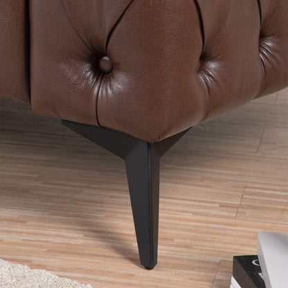 Canapé 3 places traditionnel en polyuréthane à accoudoirs carrés, avec coussins amovibles, assise à ressorts ensachés et base traîneau en fer, modèle 84.06