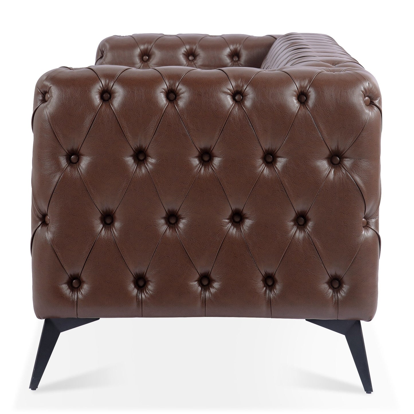 Canapé 3 places traditionnel en polyuréthane à accoudoirs carrés, avec coussins amovibles, assise à ressorts ensachés et base traîneau en fer, modèle 84.06