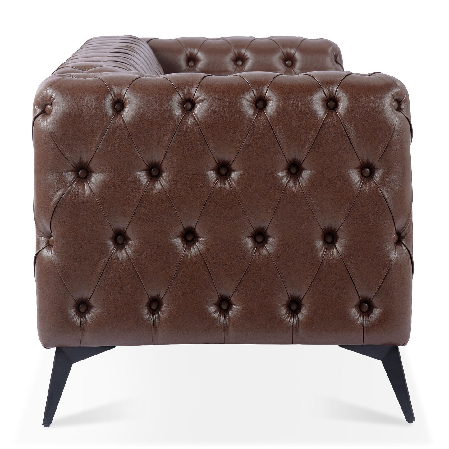 Canapé 3 places traditionnel en polyuréthane à accoudoirs carrés, avec coussins amovibles, assise à ressorts ensachés et base traîneau en fer, modèle 84.06