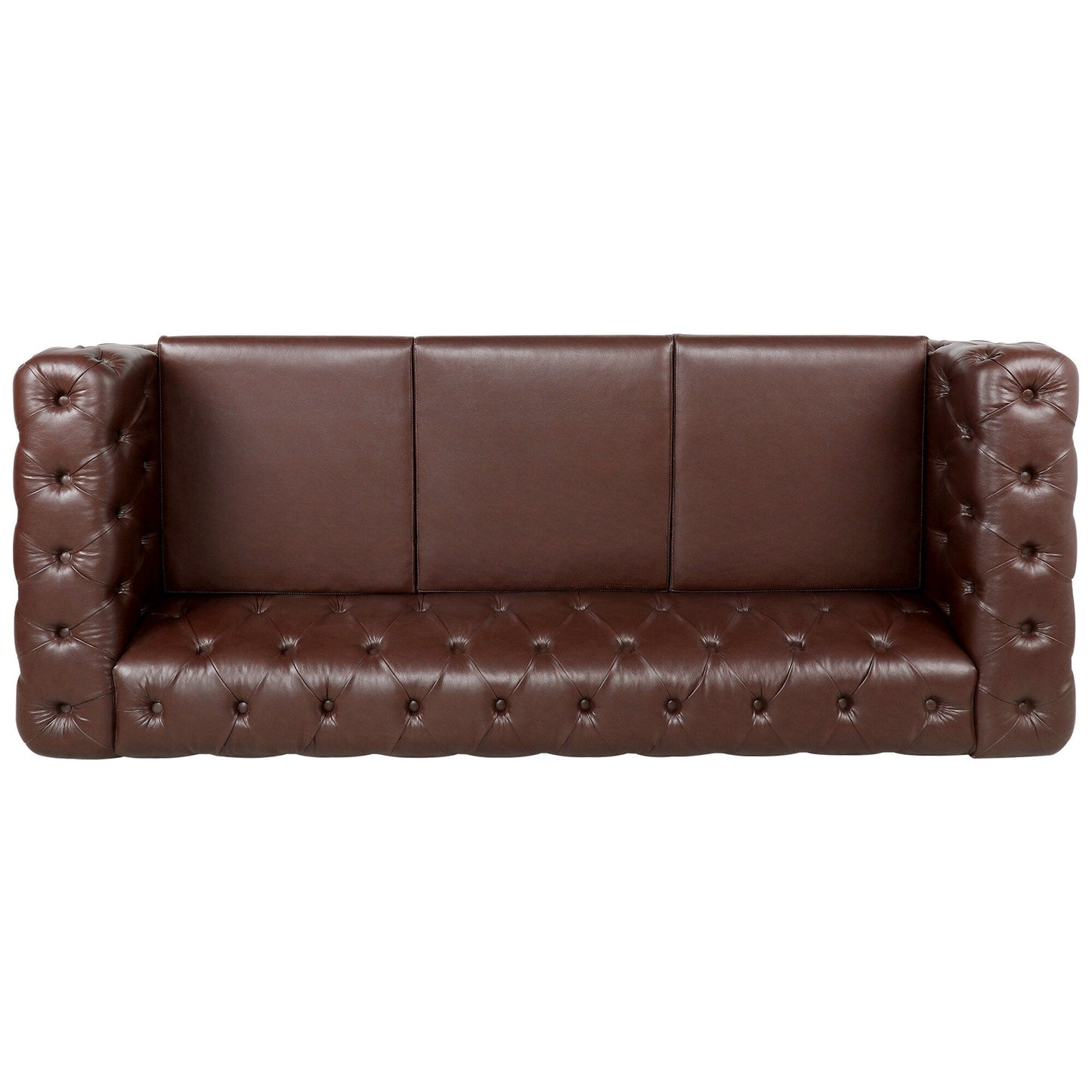 Canapé 3 places traditionnel en polyuréthane à accoudoirs carrés, avec coussins amovibles, assise à ressorts ensachés et base traîneau en fer, modèle 84.06