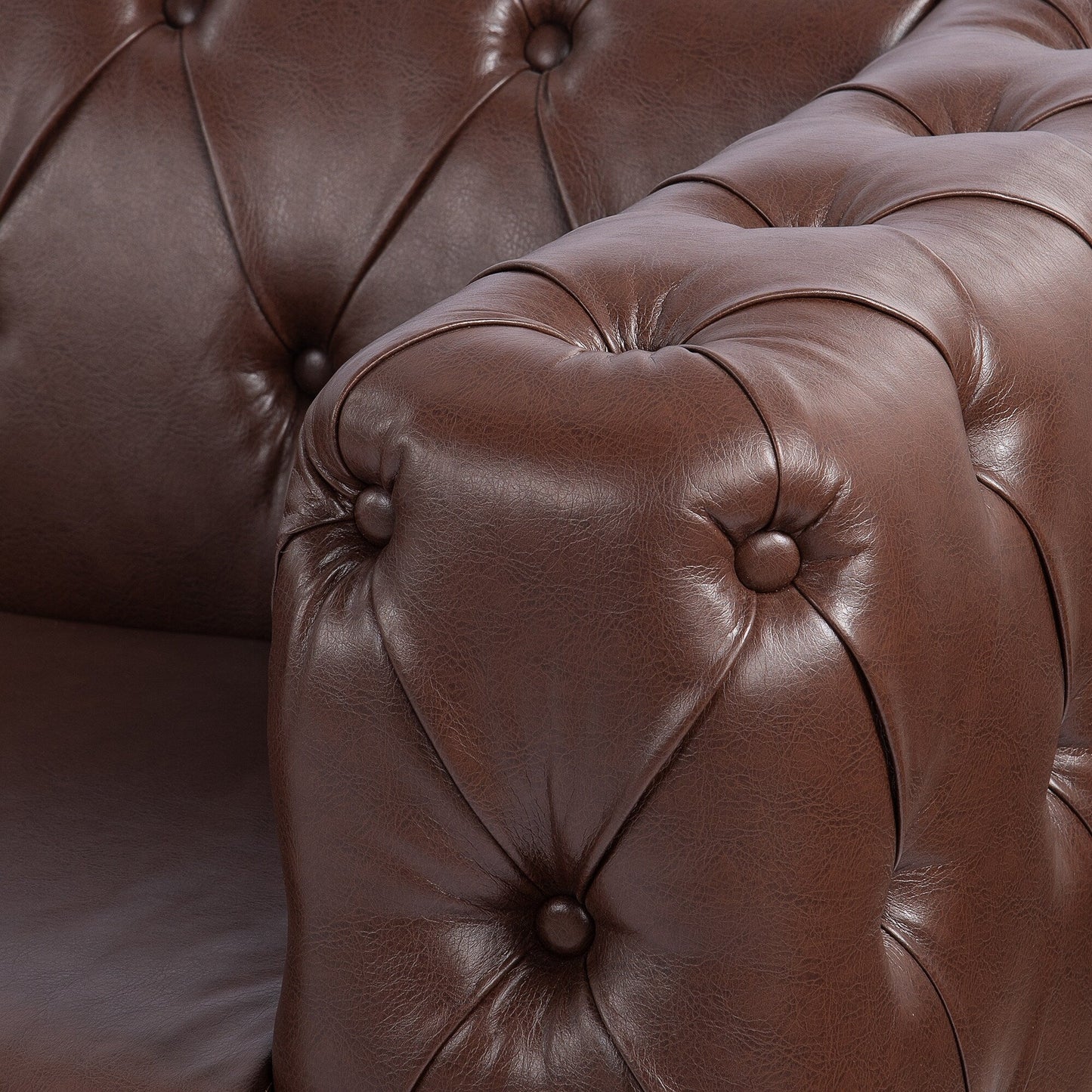 Canapé 3 places traditionnel en polyuréthane à accoudoirs carrés, avec coussins amovibles, assise à ressorts ensachés et base traîneau en fer, modèle 84.06