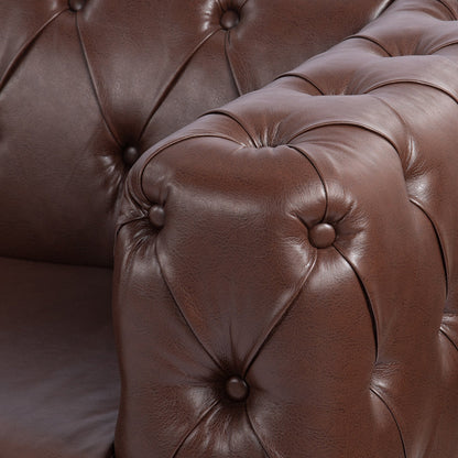 Canapé 3 places traditionnel en polyuréthane à accoudoirs carrés, avec coussins amovibles, assise à ressorts ensachés et base traîneau en fer, modèle 84.06