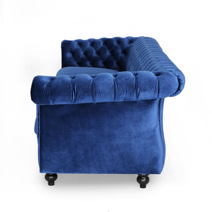 Canapé 3 places en velours de 84,5 pouces avec tissu doux, assise généreuse et structure légère