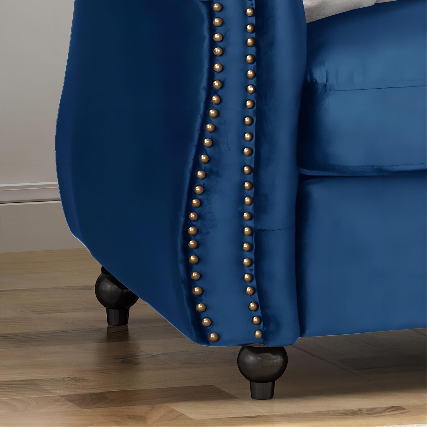 Canapé 3 places en velours de 84,5 pouces avec tissu doux, assise généreuse et structure légère