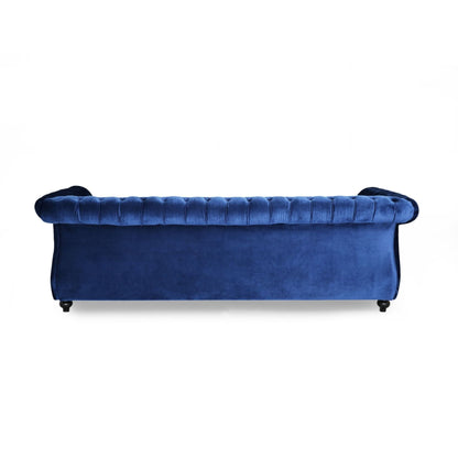 Canapé 3 places en velours de 84,5 pouces avec tissu doux, assise généreuse et structure légère