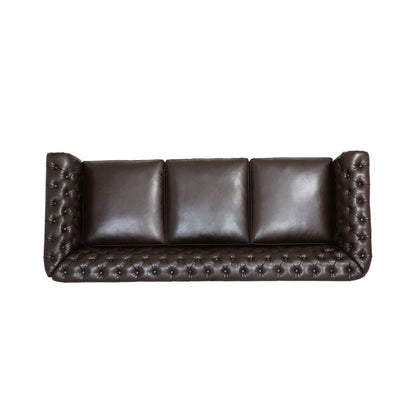 Canapé 3 places en velours de 84,5 pouces avec tissu doux, assise généreuse et structure légère