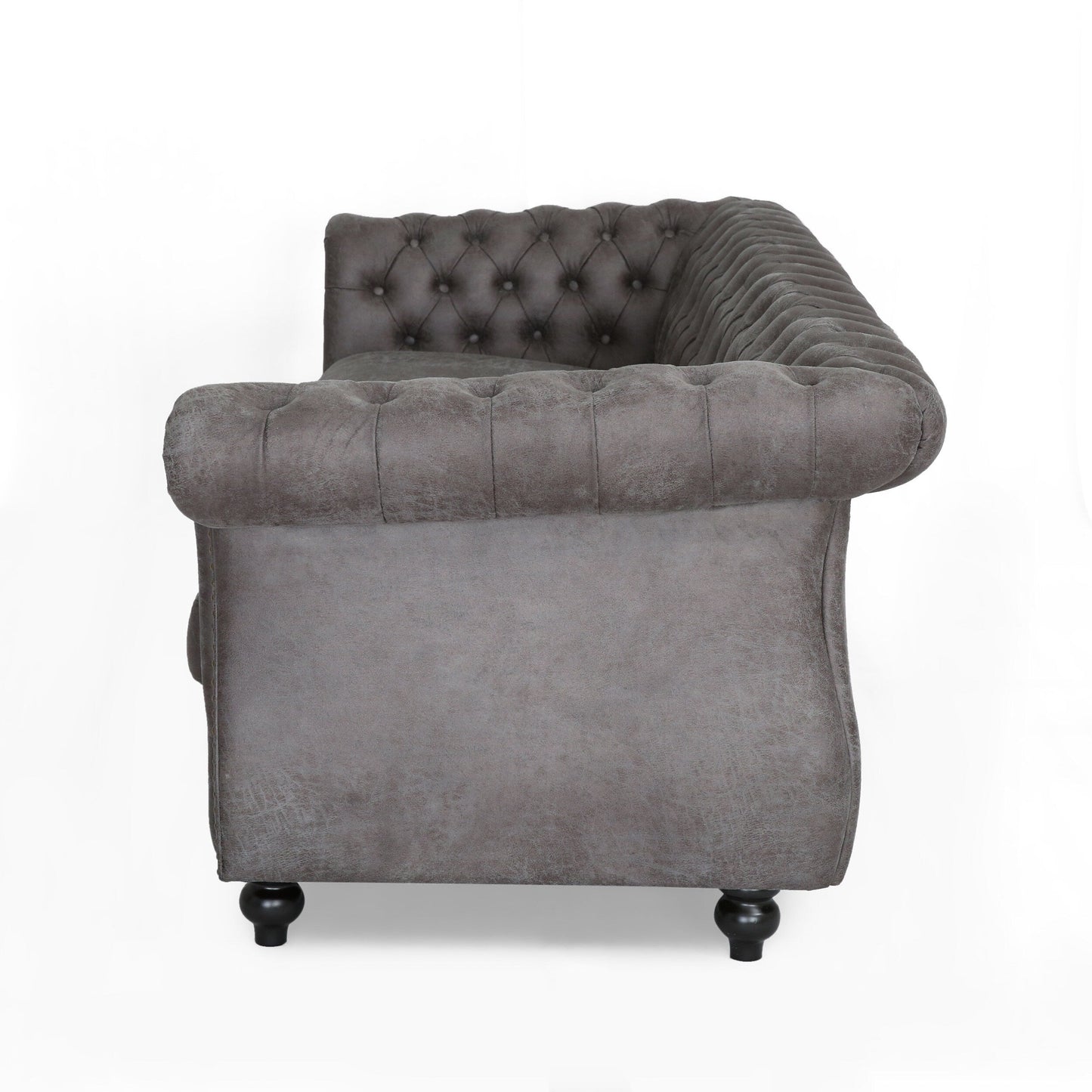 Canapé 3 places en velours de 84,5 pouces avec tissu doux, assise généreuse et structure légère