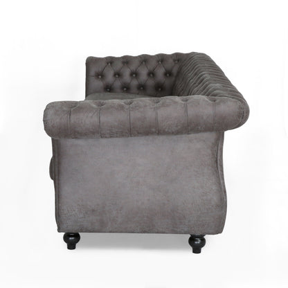 Canapé 3 places en velours de 84,5 pouces avec tissu doux, assise généreuse et structure légère