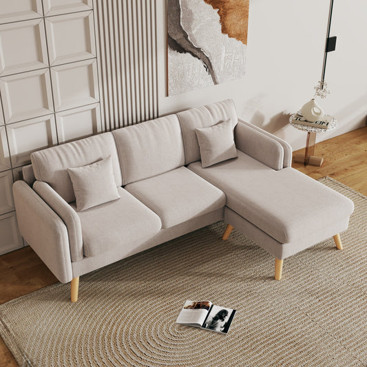 Canapé en L de 84,6 pouces avec repose-pieds interchangeables - Idéal pour le salon et l'appartement