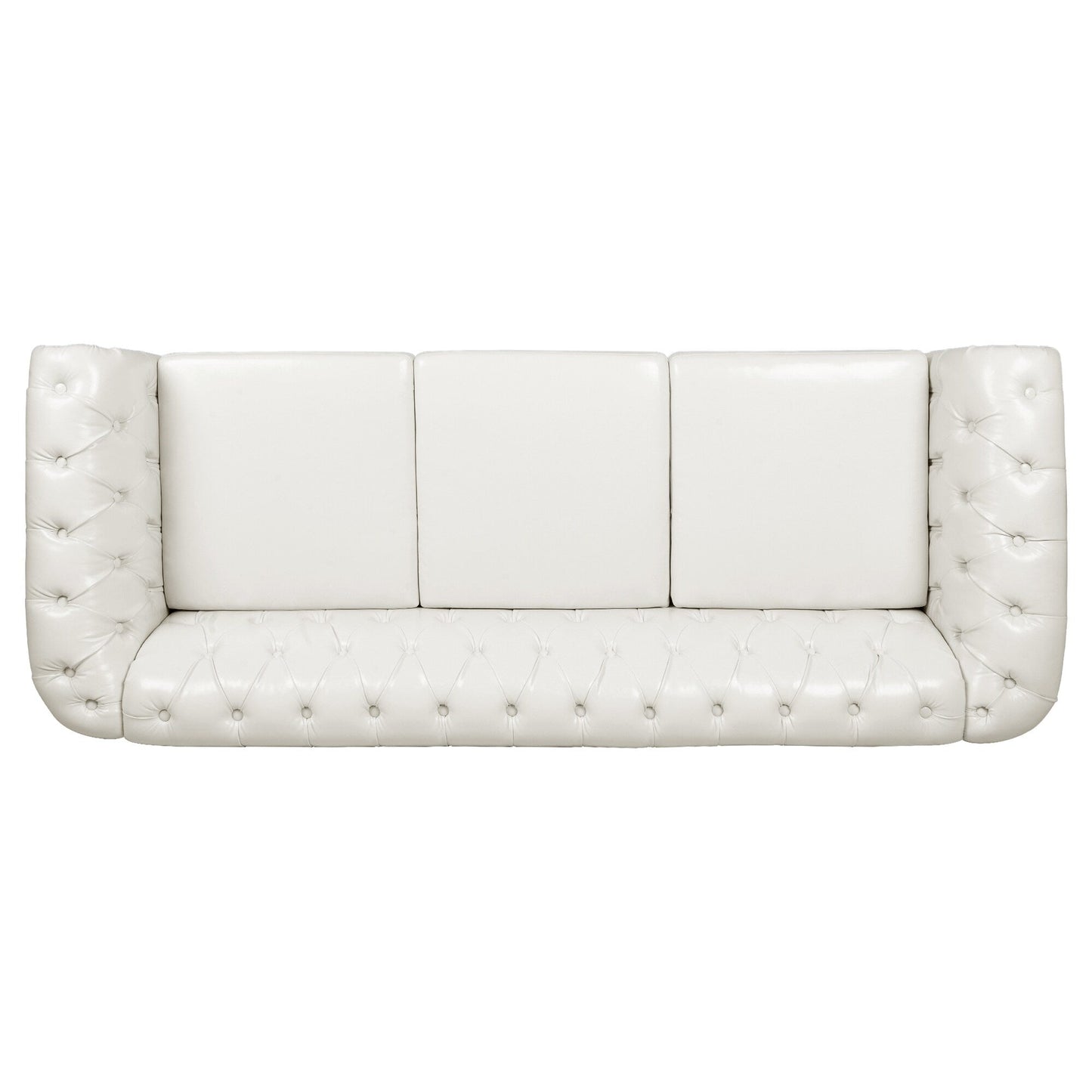 Canapé Chesterfield en cuir synthétique (3 places) avec accoudoirs roulés (84,65 $)
