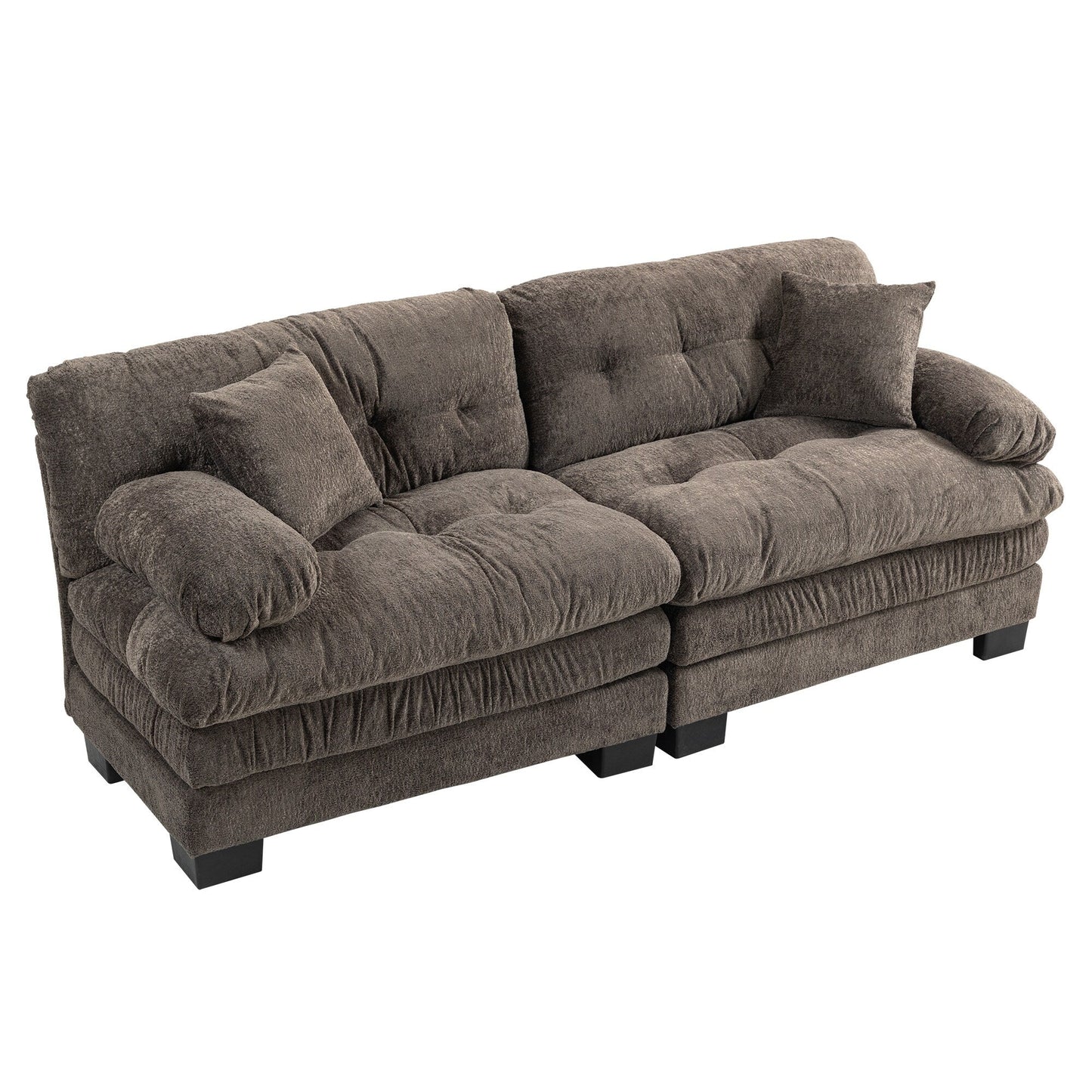 Canapé 3 places rembourré avec rembourrage en mousse à mémoire de forme double couche et oreillers confort gratuits