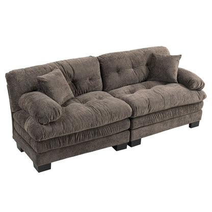 Canapé 3 places rembourré avec rembourrage en mousse à mémoire de forme double couche et oreillers confort gratuits