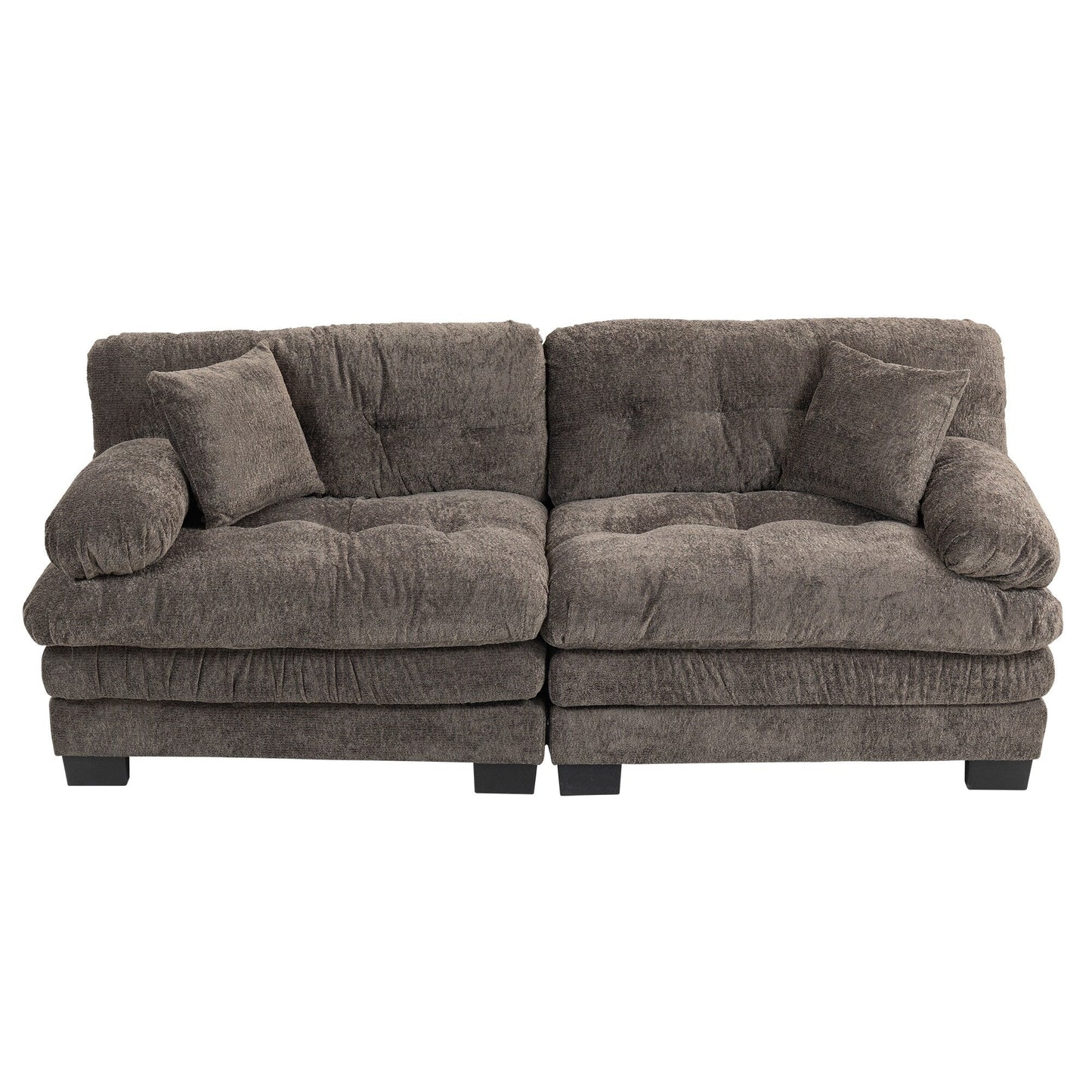 Canapé 3 places rembourré avec rembourrage en mousse à mémoire de forme double couche et oreillers confort gratuits