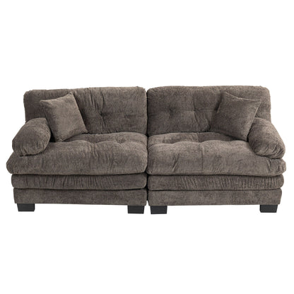 Canapé 3 places rembourré avec rembourrage en mousse à mémoire de forme double couche et oreillers confort gratuits