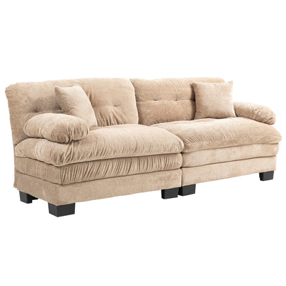 Canapé 3 places rembourré avec rembourrage en mousse à mémoire de forme double couche et oreillers confort gratuits